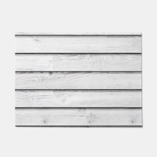 Faux Wood Slats White Customisable Doormat