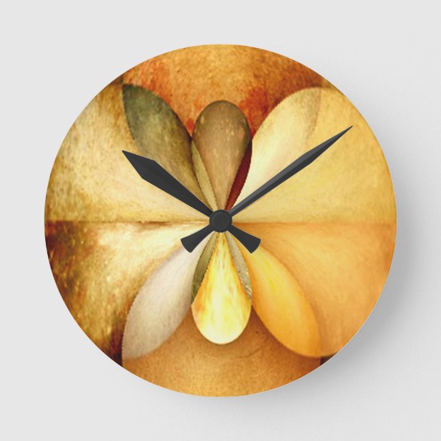 Faux Wood Study01 Wall Clock Round sm (Front)