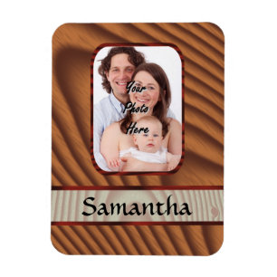 Faux wooden personalised photo magnet