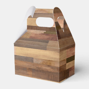 Faux Wooden Plank Timber Design Gable Favour Box
