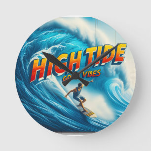 Faux Wrapped Canvas Print Round Clock