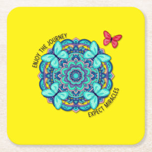 Faux Wrapped Canvas Print Square Paper Coaster