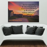 Faux Wrapped Canvas Print Texas Sunset Scripture<br><div class="desc">Gorgeous sunset in the Texas Hill Country! It has the scripture Joshua 1:9 "Have I not commanded you? Be strong and of good courage; do not be afraid, nor be dismayed, for the Lord your God is with you wherever you go.” A beautiful decor for any room in your home!...</div>