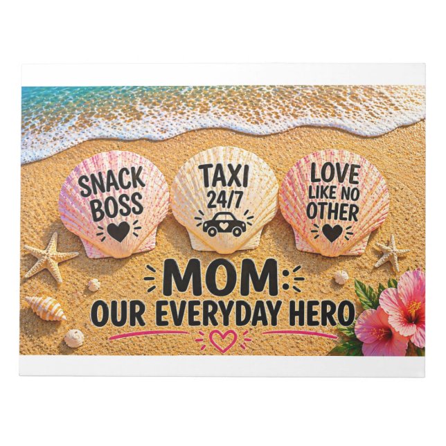 Faux Wrapped Canvas PrintFunny Mum Beach Shirt – S Notepad (Front)