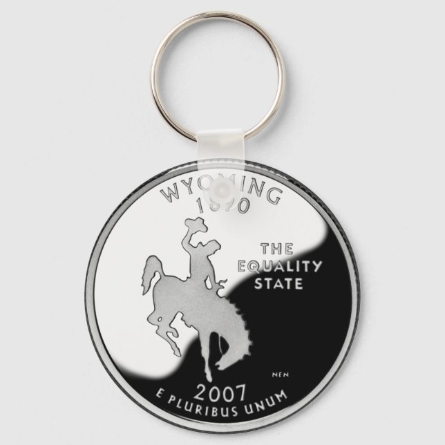 Faux Wyoming State Quarter Key Ring (Front)