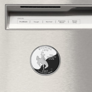 Faux Wyoming State Quarter Magnet