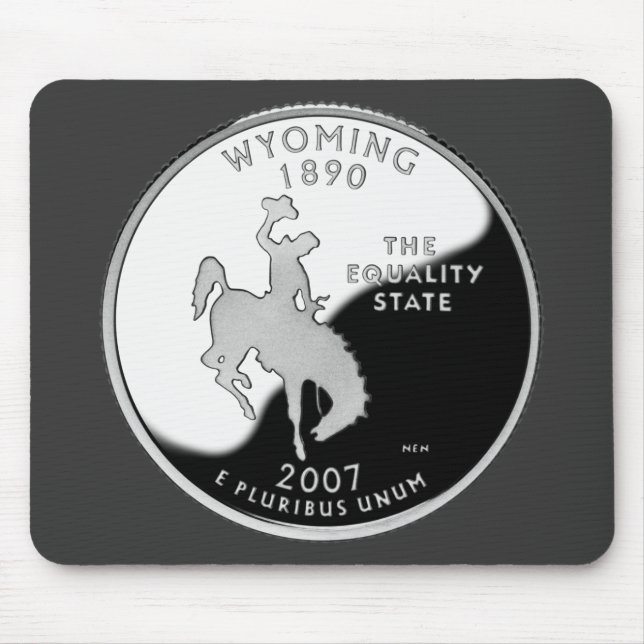 Faux Wyoming State Quarter Mouse Pad (Front)