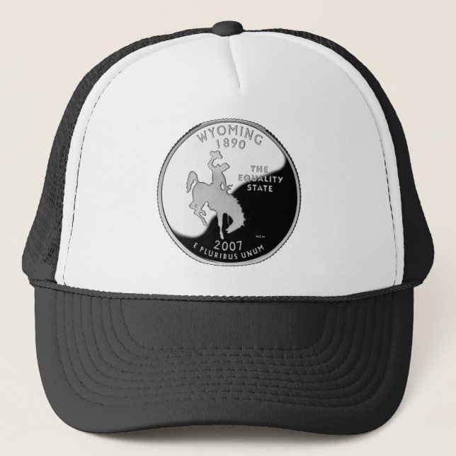 Faux Wyoming State Quarter Trucker Hat (Front)