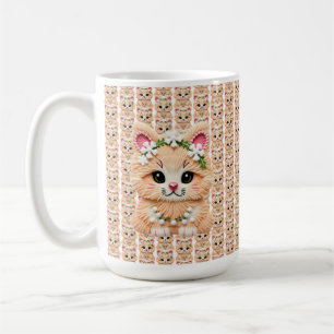 Faux Yarn Notch-Hook Christmas Cat – Cozy Holiday Coffee Mug