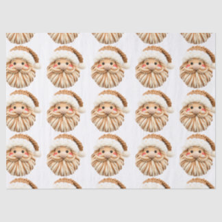 Faux Yarn Notch-Hook Santa Face Christmas Wrapping Tissue Paper