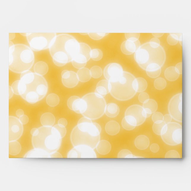 Faux Yellow Bokeh Glitter Confetti Background Envelopes (Front)