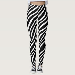 FAUX ZEBRA ANIMAL BOLD PRINT LEGGINGS