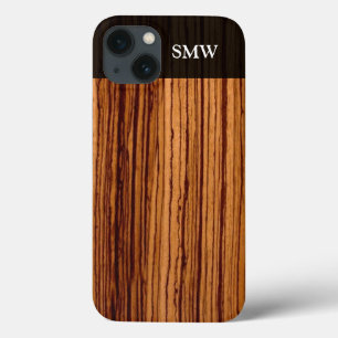 Faux Zebra Wood Grain Custom Personalised iPhone 13 Case