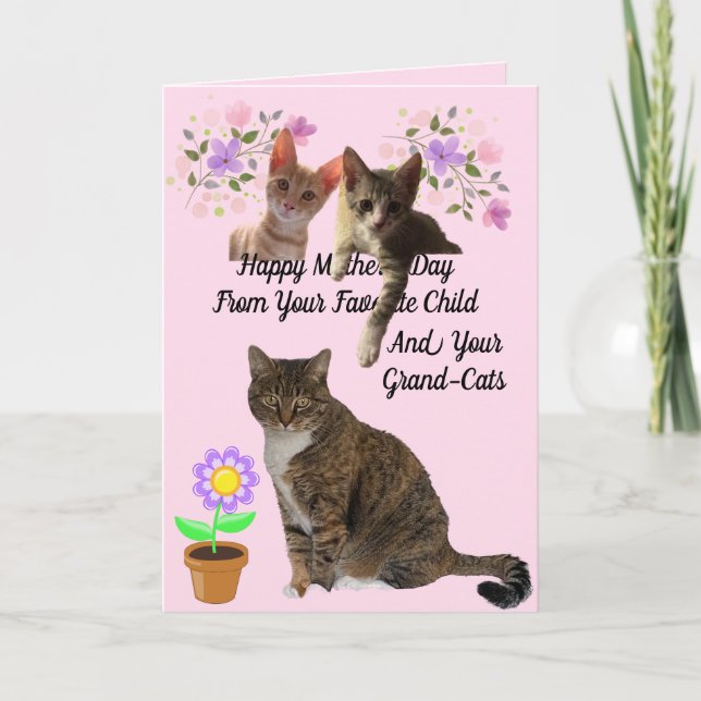Fav Child and Grandcats Mother's Day Card (Front)
