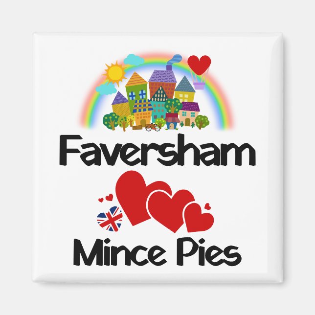 Faversham, Kent UK Loves Mince Pies Magnet (Front)