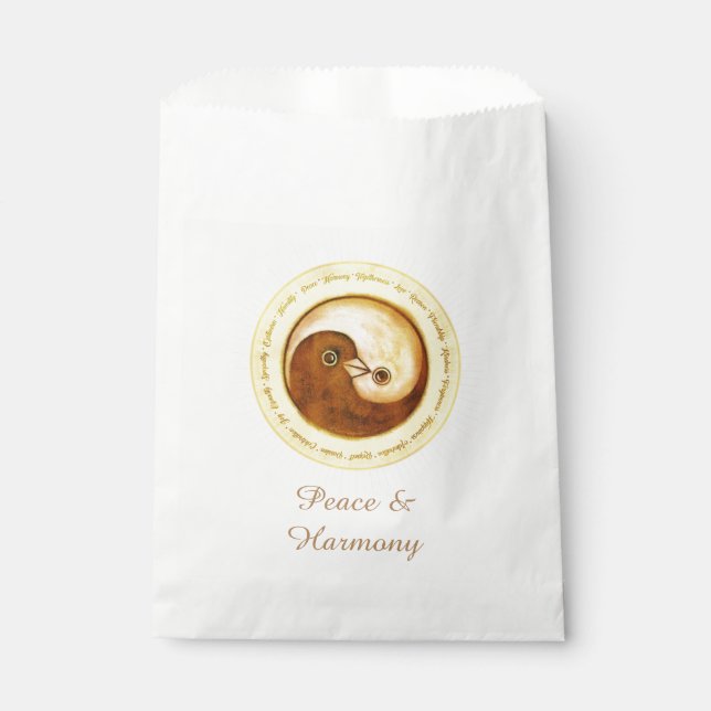 FAVOR BAGS gold YinYang Dove Harmomy (Front)