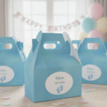 Favor boxes for guests. Blue cardstock color