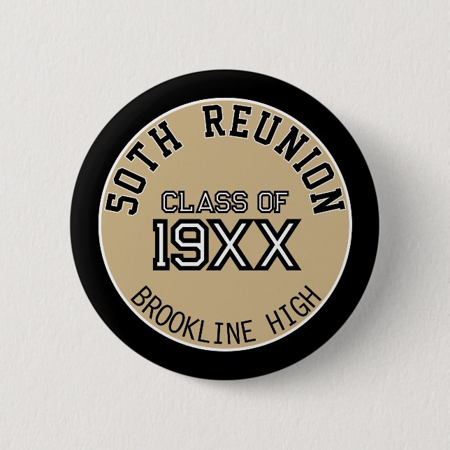 FAVOR! FUN 50th class reunion button (Front)