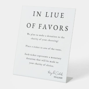 Favor Sign for Wedding
