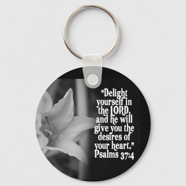 FAVORITE  BIBLE SCRIPTURE PSALM 37:4 KEY RING (Front)