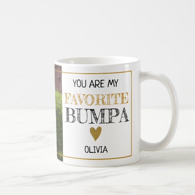 Favorite Bumpa Grandpa Grandchild Custom Photo Coffee Mug (Right)