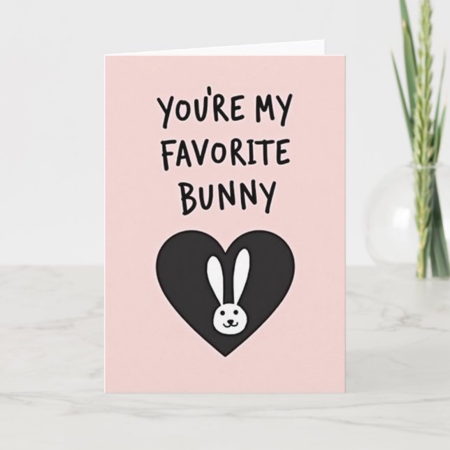 Favorite Bunny Love Heart Card (Front)