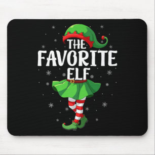 Favorite Elf Christmas Girls Women Elf Squad Xmas Mouse Pad