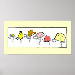 Favorite Foods Vintage Kitchen Art Poster