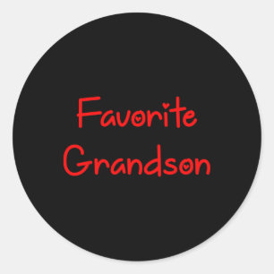 Favorite Grandson Fathers Day  Classic Round Sticker