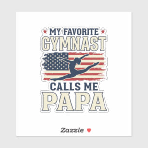 Favorite Gymnast Calls Me Papa Patriotic Vintage S