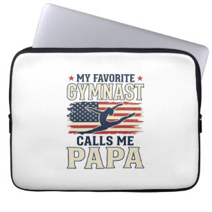 Favorite Gymnast Calls Me Papa Patriotic Vintage S Laptop Sleeve