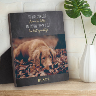 Favorite Hello Hardest Goodbye Pet Memorial Plaque