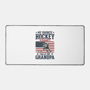 Favorite Hockey Player Calls Me Grandpa Vintage Sh Desk Mat