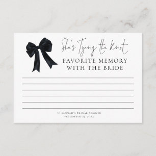 Favorite Memory With Bride Black Bow Bridal Shower Card