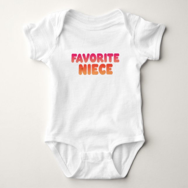 Favorite Niece, Fun Aunt Gift, Cute Baby Apparel Bodysuit (Front)