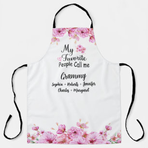 Favorite People Call Me Grammy   Grandkids Name Apron