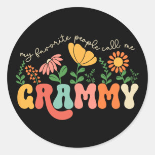 Favorite People Call Me Grammy Mothers Day  Classic Round Sticker