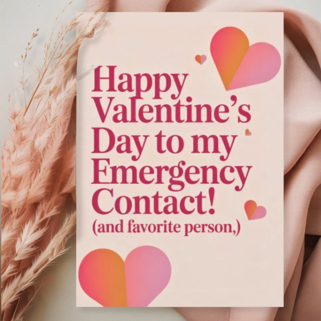 Favorite Person Cute Hearts Funny Retro Valentines Holiday Card (Creator Uploaded)