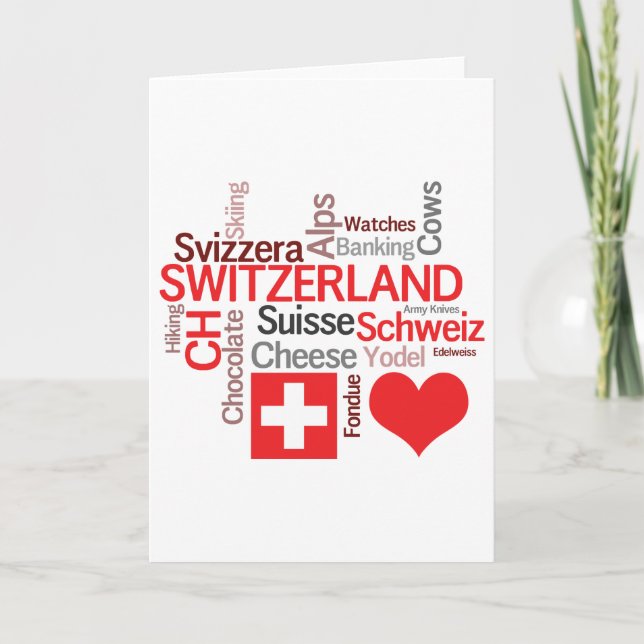 Favorite Swiss Things - I Love Switzerland Card (Front)