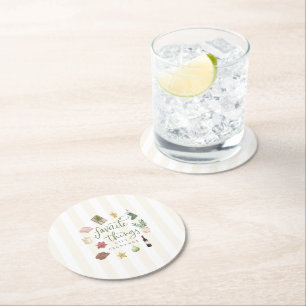 Favorite Things Gift Exchange Christmas Party Round Paper Coaster