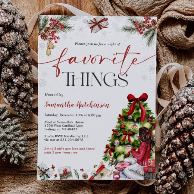 Favorite Things Gift Exchange Party Invite (Favorite Things Gift Exchange Party Invite)