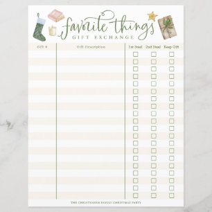 Favorite Things Gift Exchange Tracker