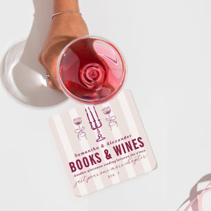 Favorite Things Holiday Book & Wine Club Party  Square Paper Coaster