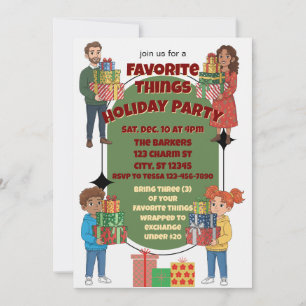 Favorite Things Holiday Party, gift exchange Invitation