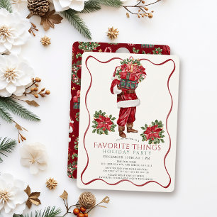 Favorite Things Santa Christmas Holiday Party Invitation
