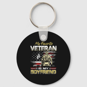 Favorite veteran is boyfriend - veterans day flag key ring