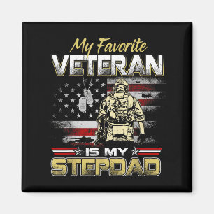 Favorite veteran is stepdad flag fathers veteransF Magnet