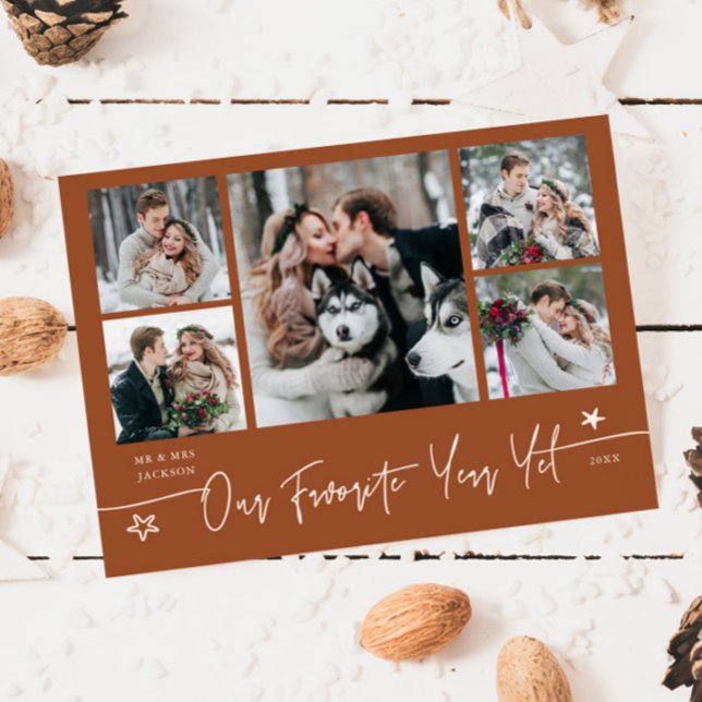 Favorite Year Holiday Newlywed Photo Terracotta (Creator Uploaded)