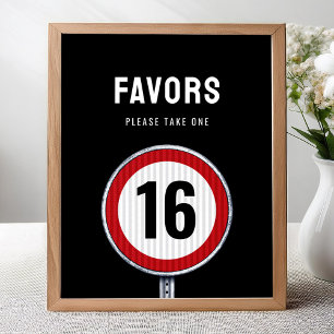 Favors party sign 16th Birthday Speed Limit
