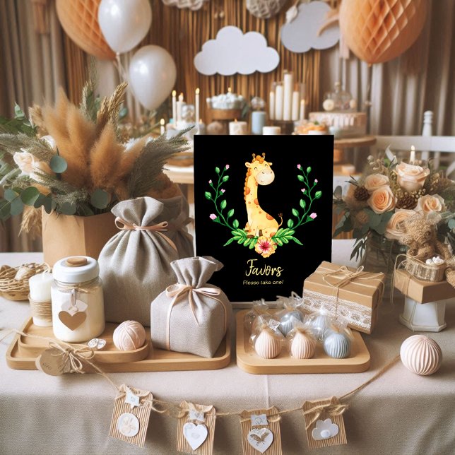 Favors Sign Giraffe Baby Shower Poster (Creator Uploaded)